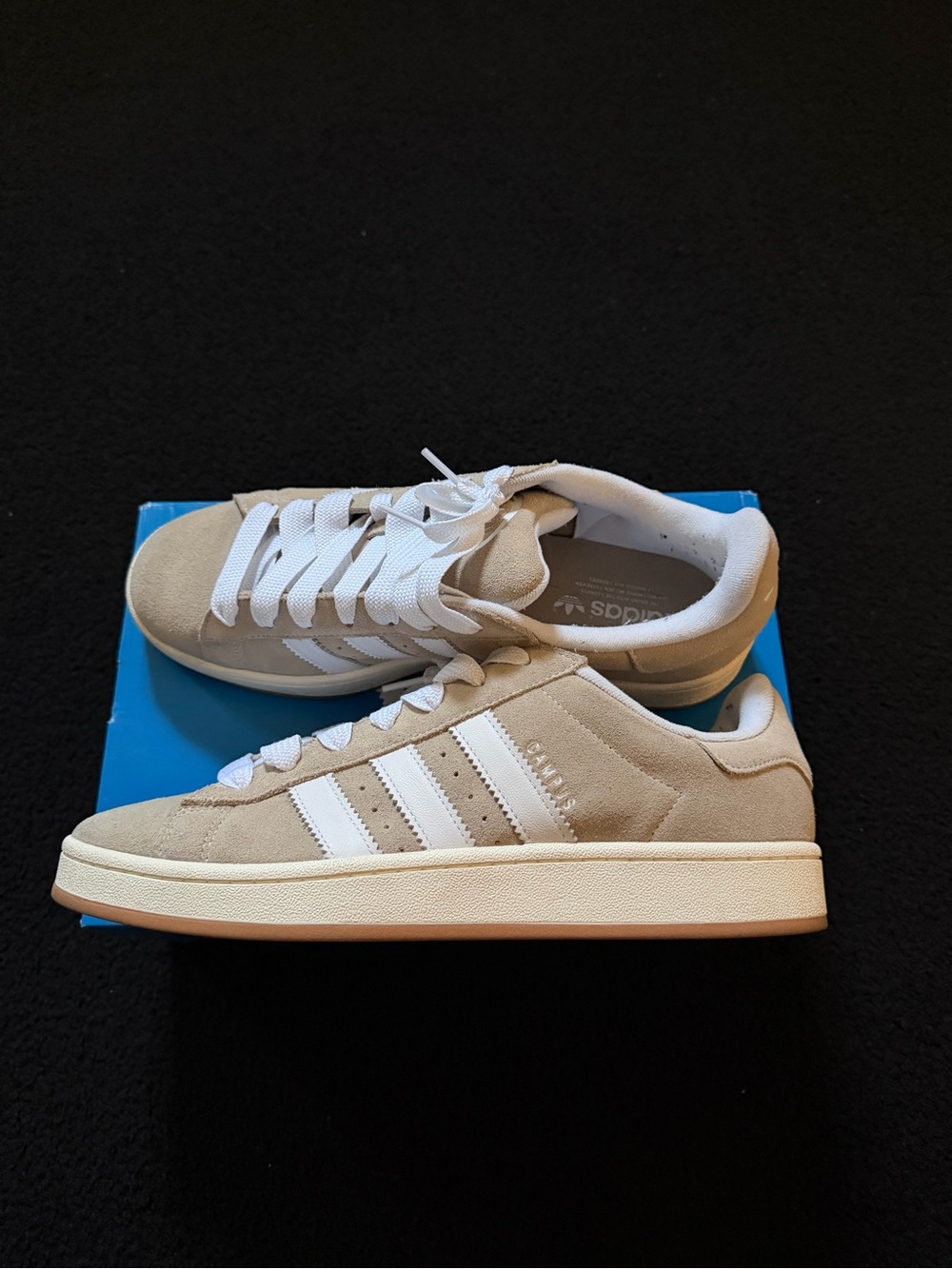 adidas Men’s Suede Sneakers in Beige & White